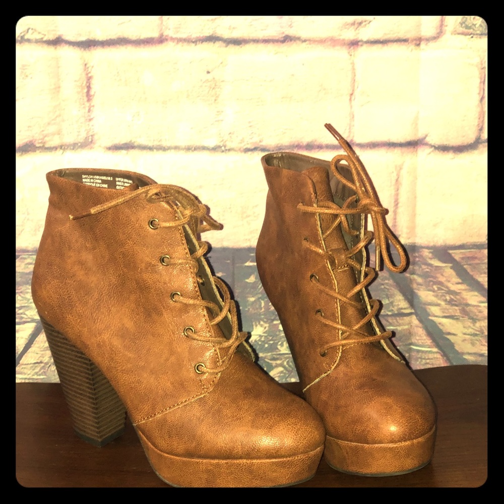 Size 8 pair of high heel booties from Just Fab.